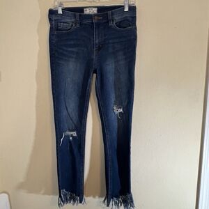 Free People Women Jeans 61502-16515125 Ripped Frayed Hem Size 27 Mid Rise
